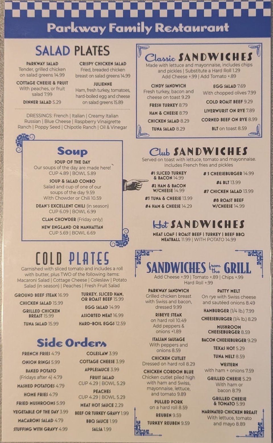 Salad plates and classic sandwiches on the menu.